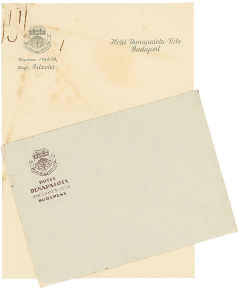 Hungary Budapest Dunapalota Ritz Hotel Stationery